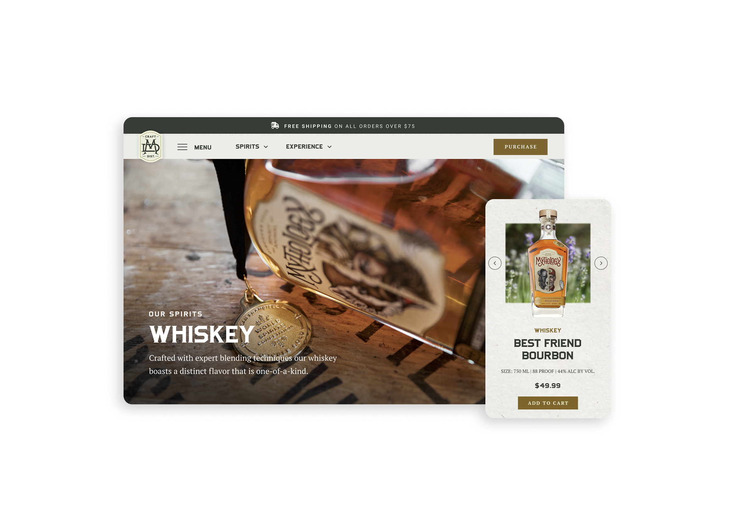 Ecommerce website design with product showcase