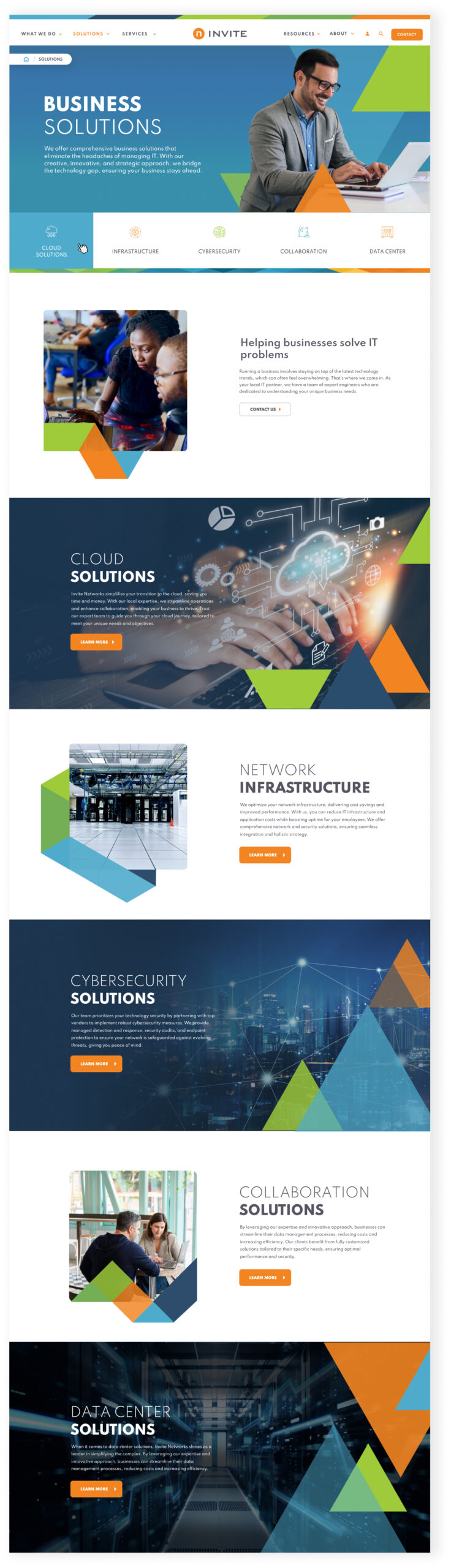 Website interface with analytics and data sections