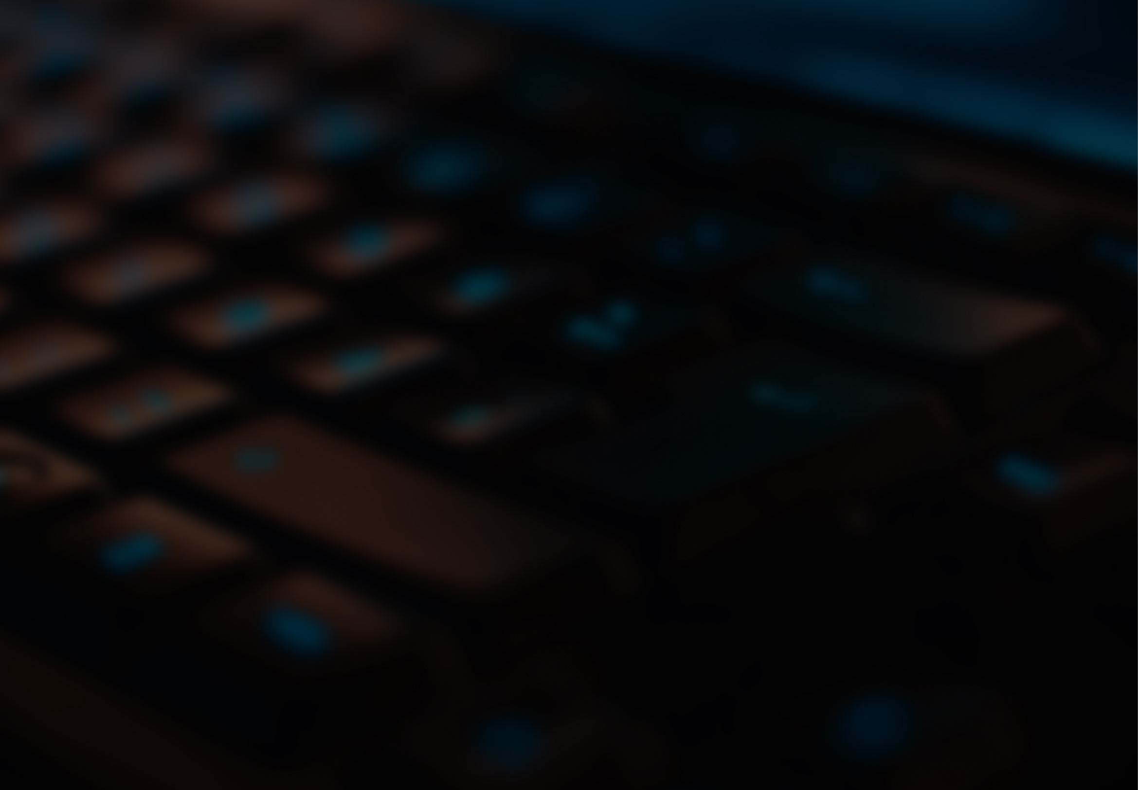Close-up of keyboard with low light
