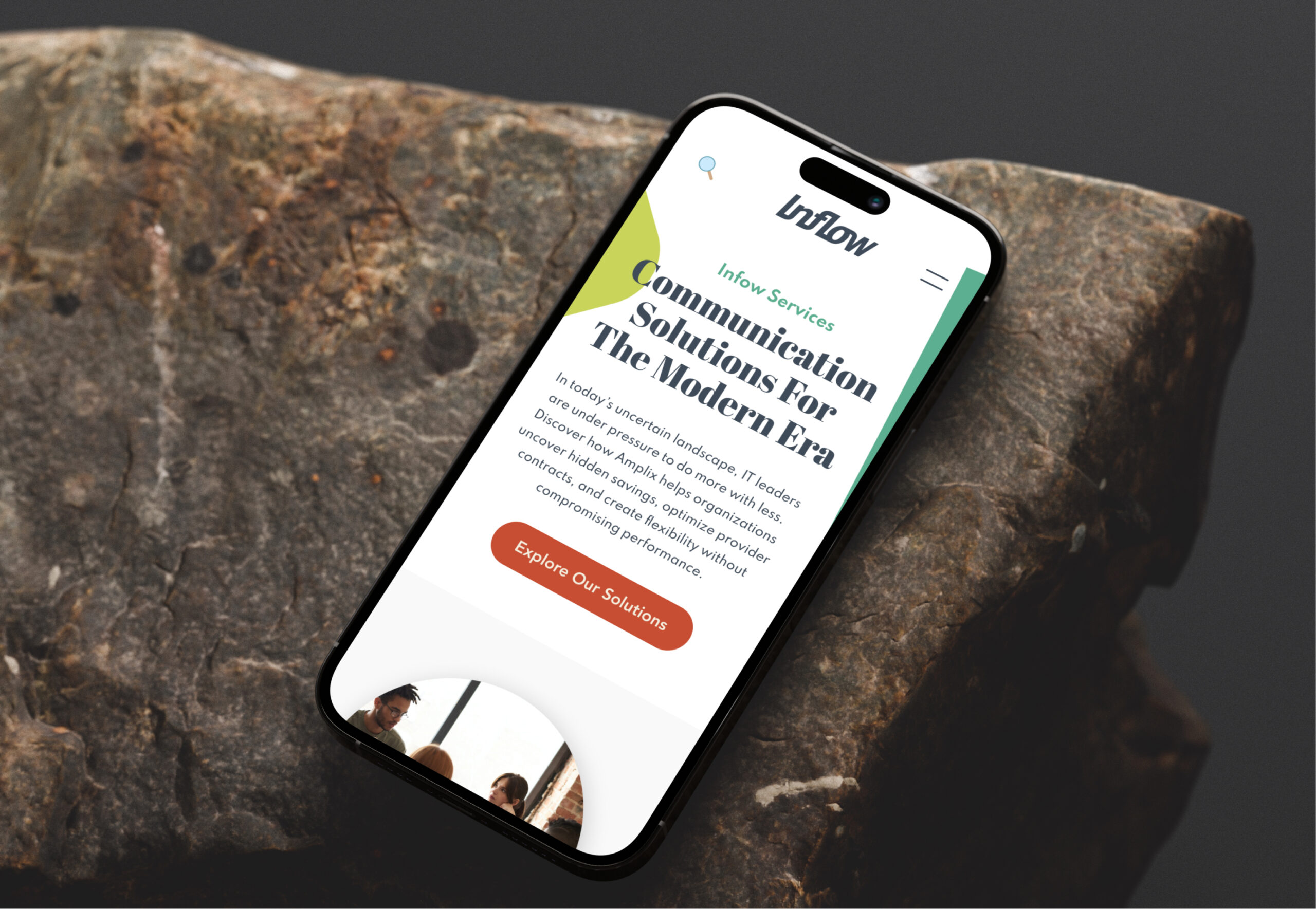 Smartphone displaying mobile app interface