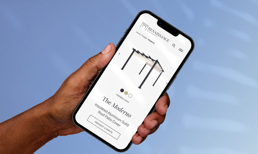 Smartphone displaying mobile app interface in hand