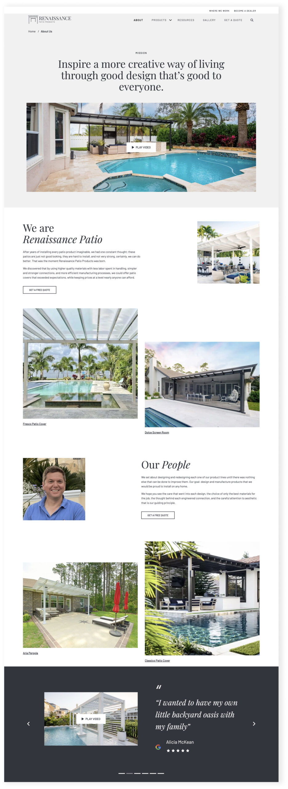 Website homepage with user information and content
