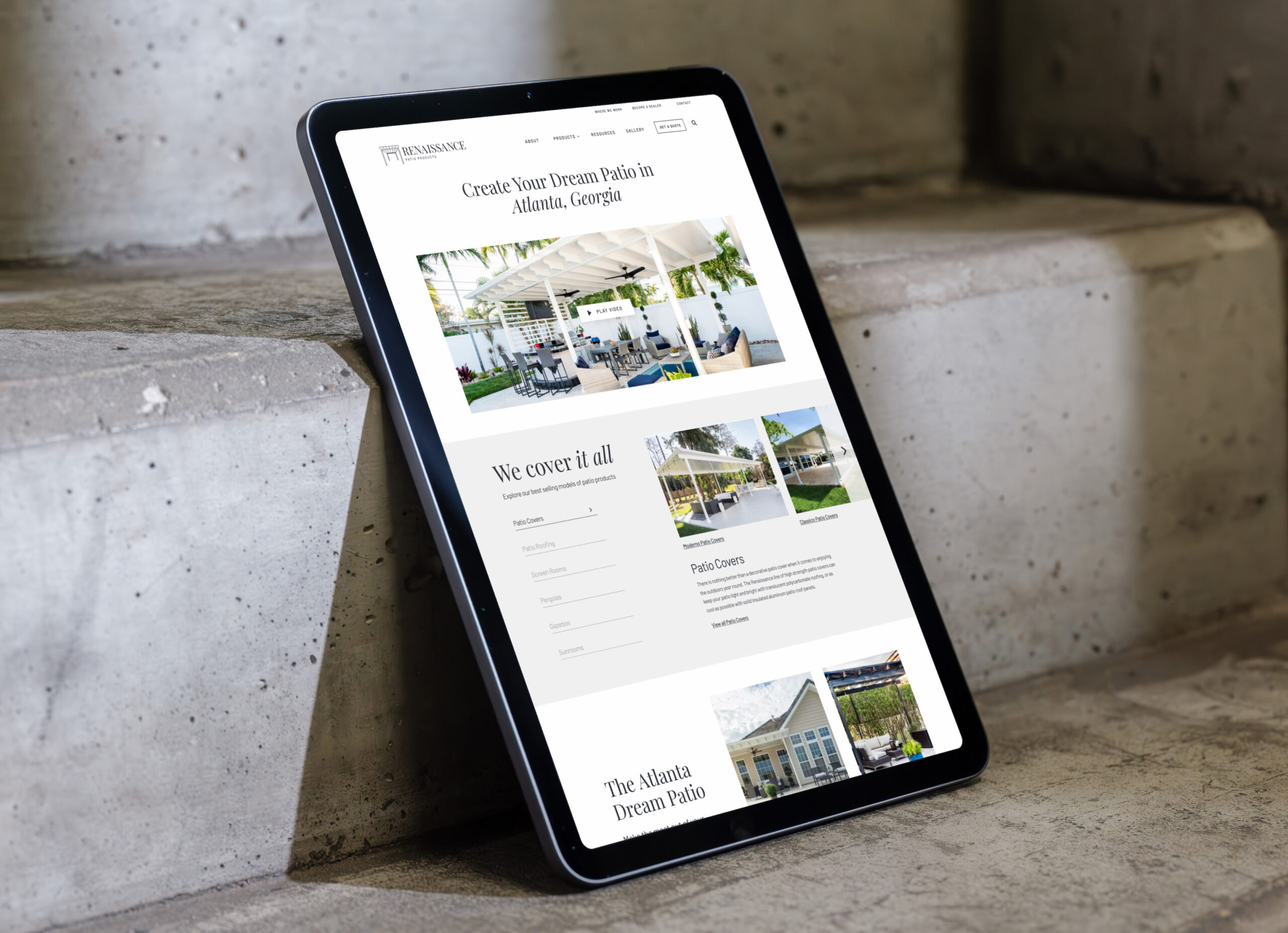 Tablet displaying responsive website design