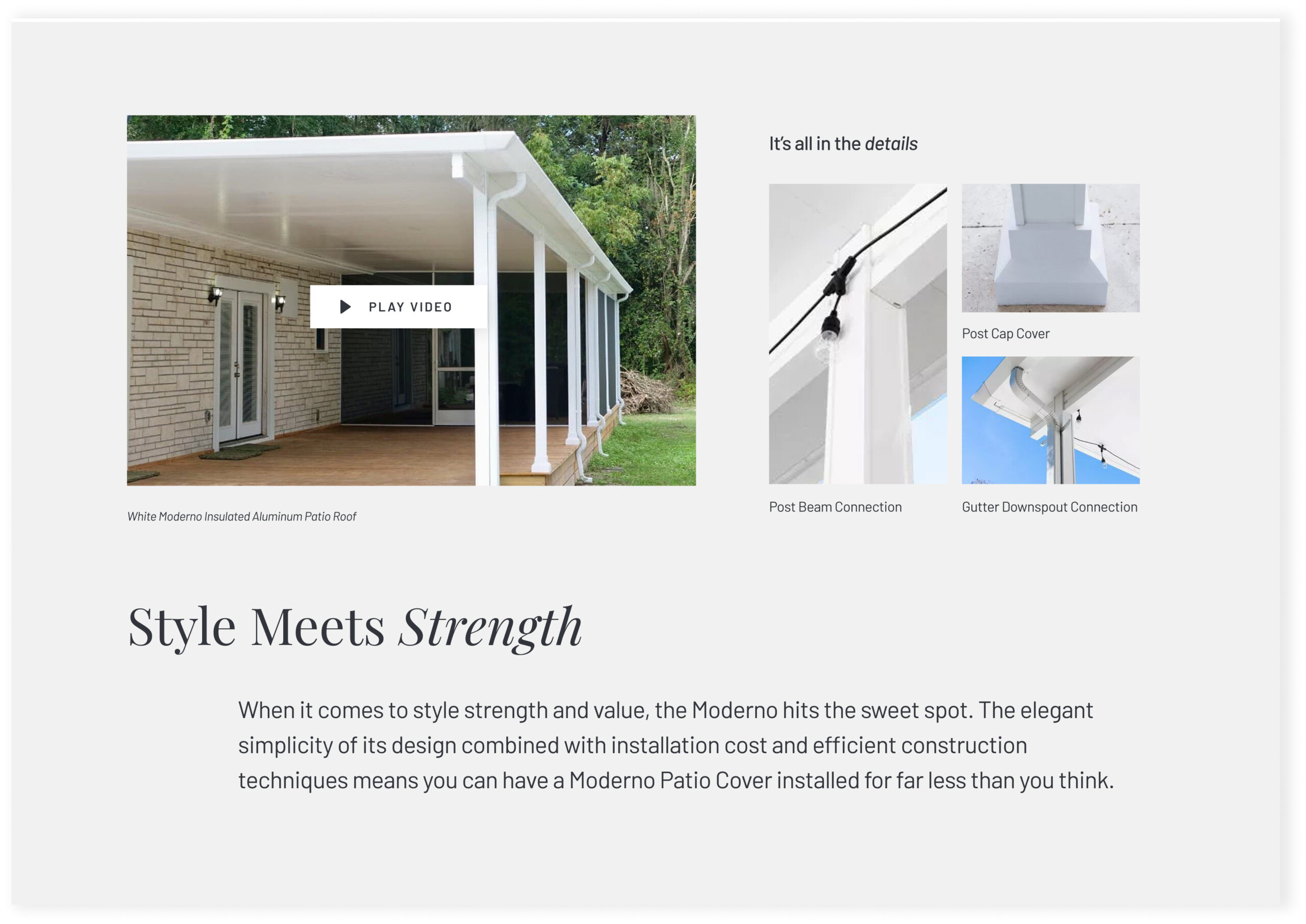 Website design section with content blocks and imagery