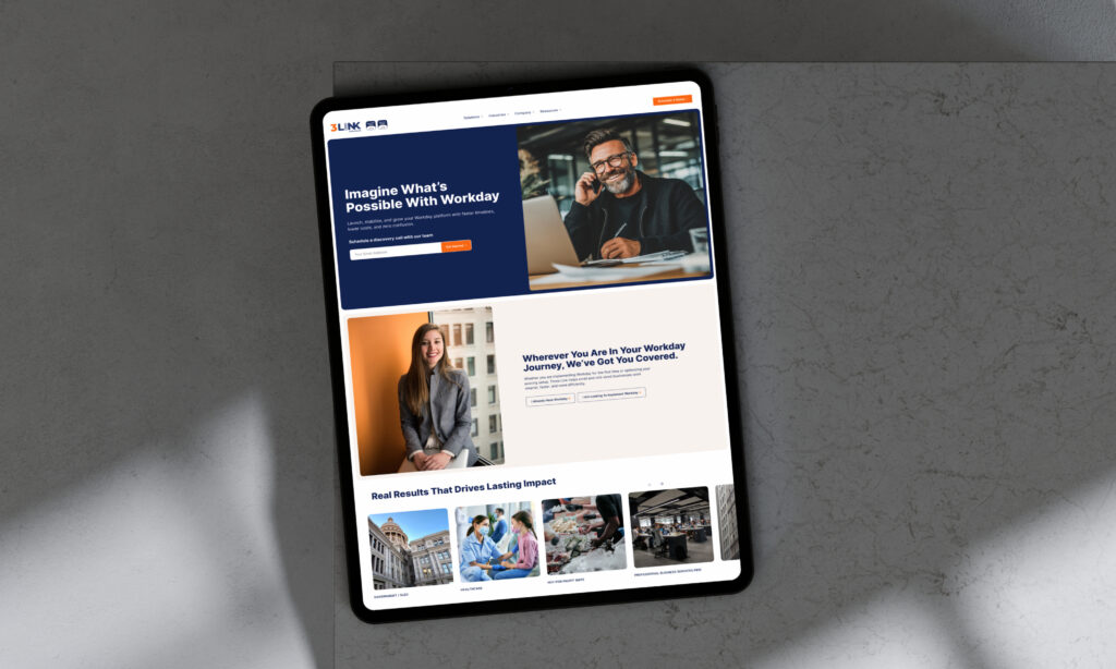 Three link tech company website design
