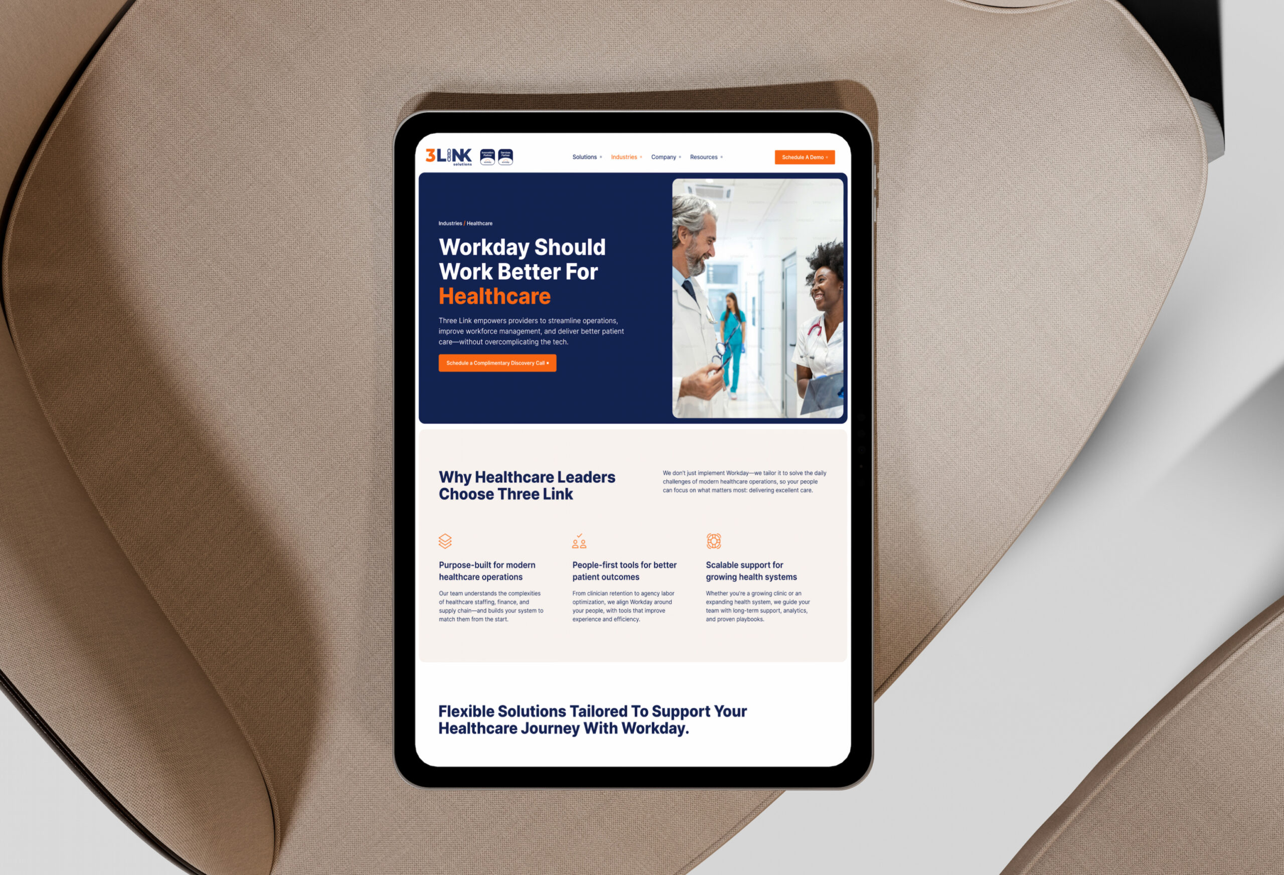 Three link tech company website design