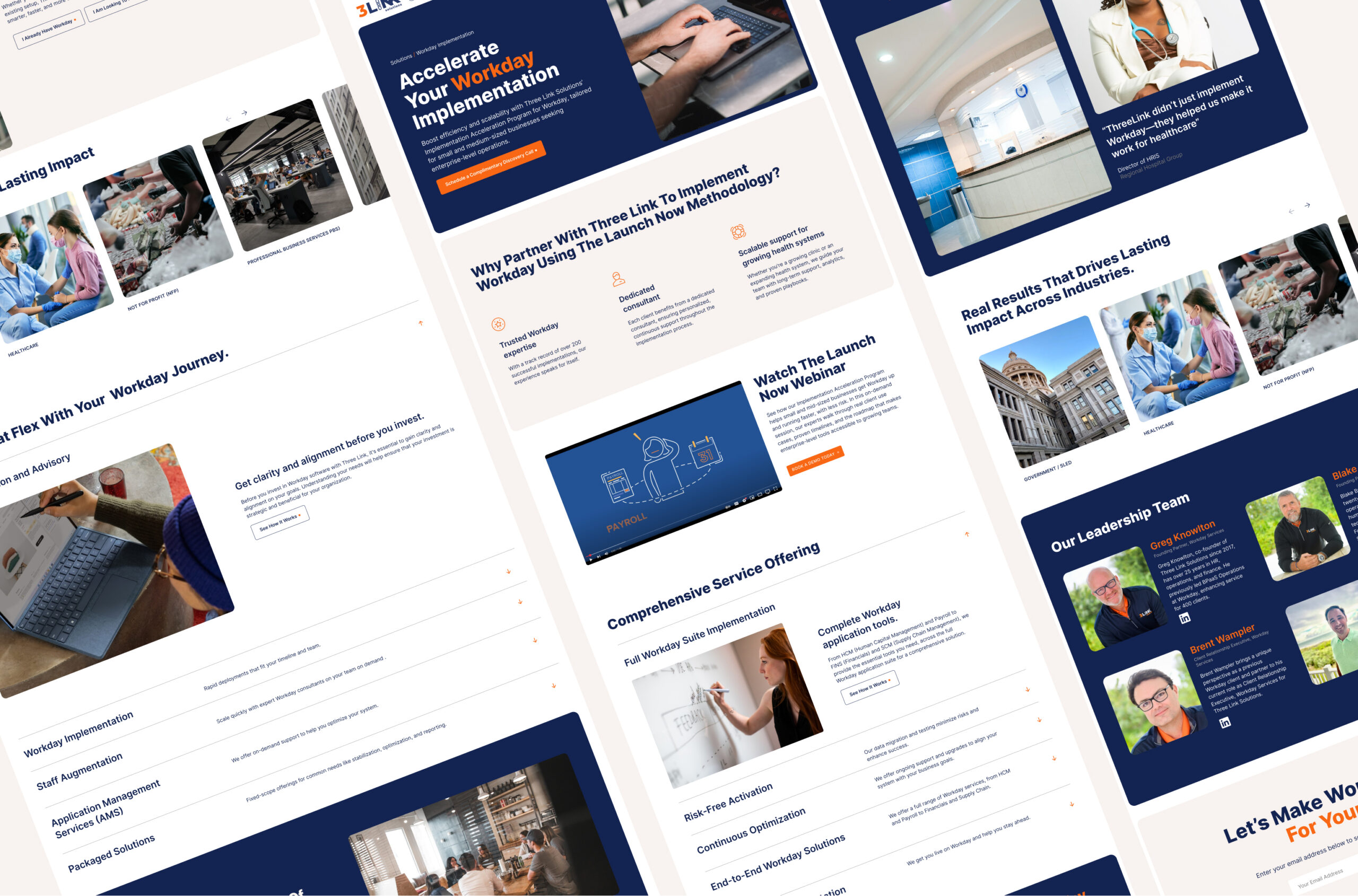 Three link tech company website design