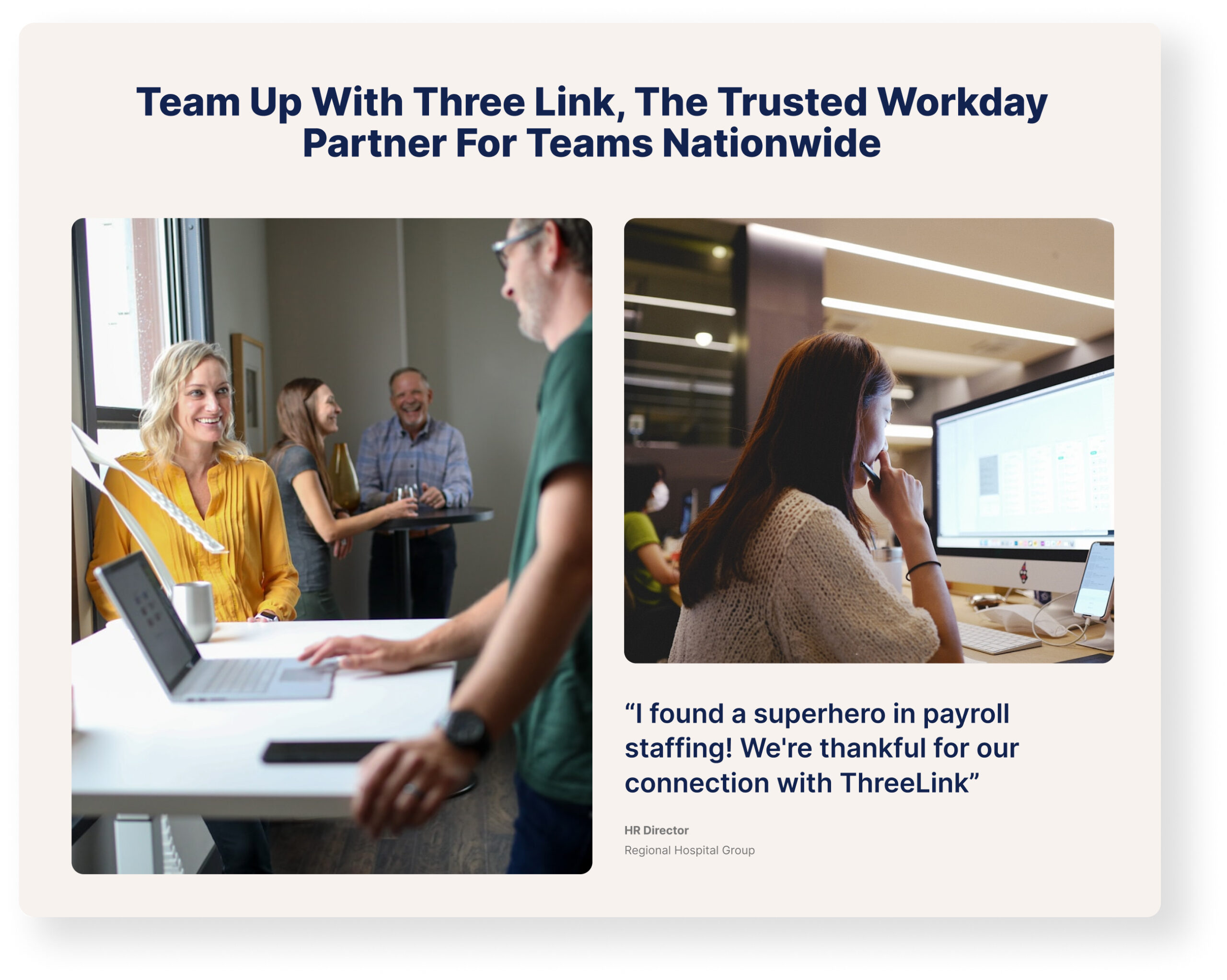 Three link tech company website design