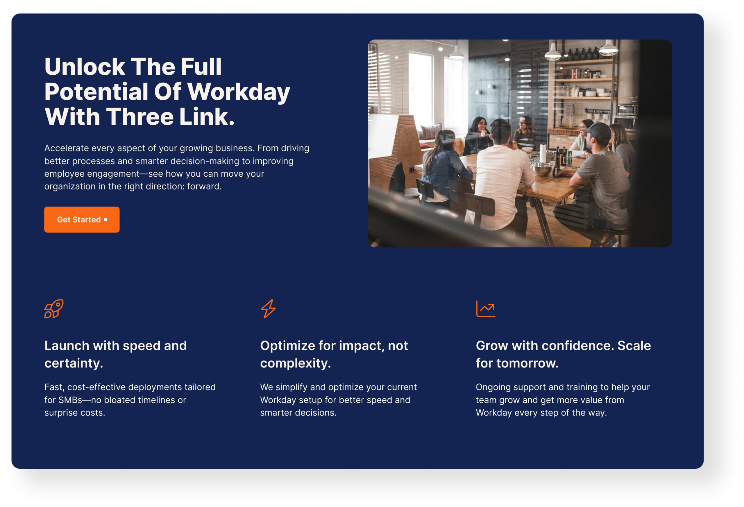 Three link tech company website design