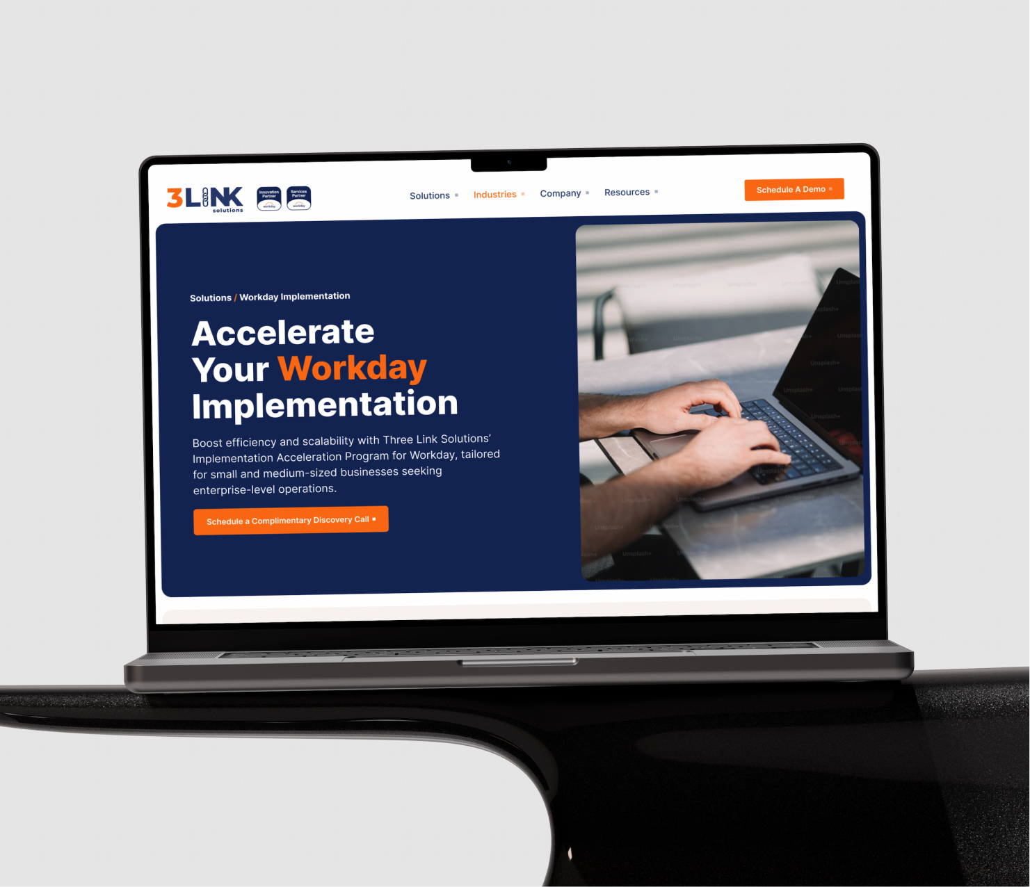 Three link tech company website design